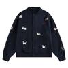 2025 Korean Style Women's Puppy Embroidery Cardigan: Spring/Autumn Loose Round Neck Sweatshirt