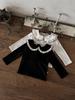 Autumn Korean Style Baby Ruffle Collar Long Sleeve T-shirt for Toddlers and Children