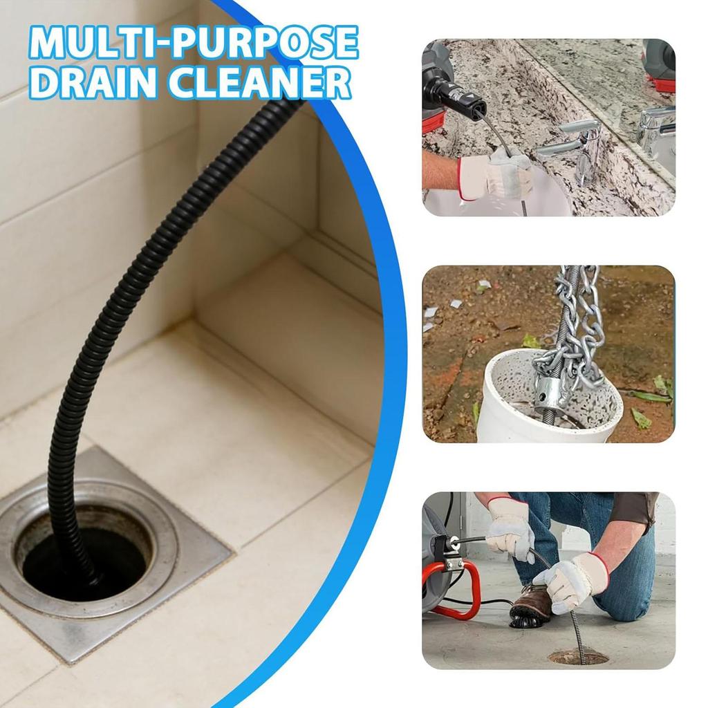 Shaft Chain for Dredging Sewer Piping Practical Cleaning Equipment Plumbing Tool Pipe Maintenance Tool for Shower Sewer Toilets