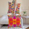 Colorful Geometric Continuous Art Cushion Cover Pillowcase Short Plush Invisible Zipper Room Sofa Cushion Cover