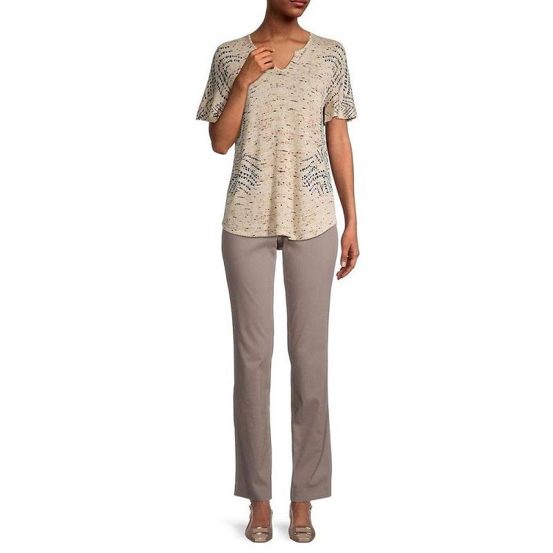 

Elastic Fabric Pocket Fashion Chubby Girl Spring/Summer Pencil Pants Light brown US4