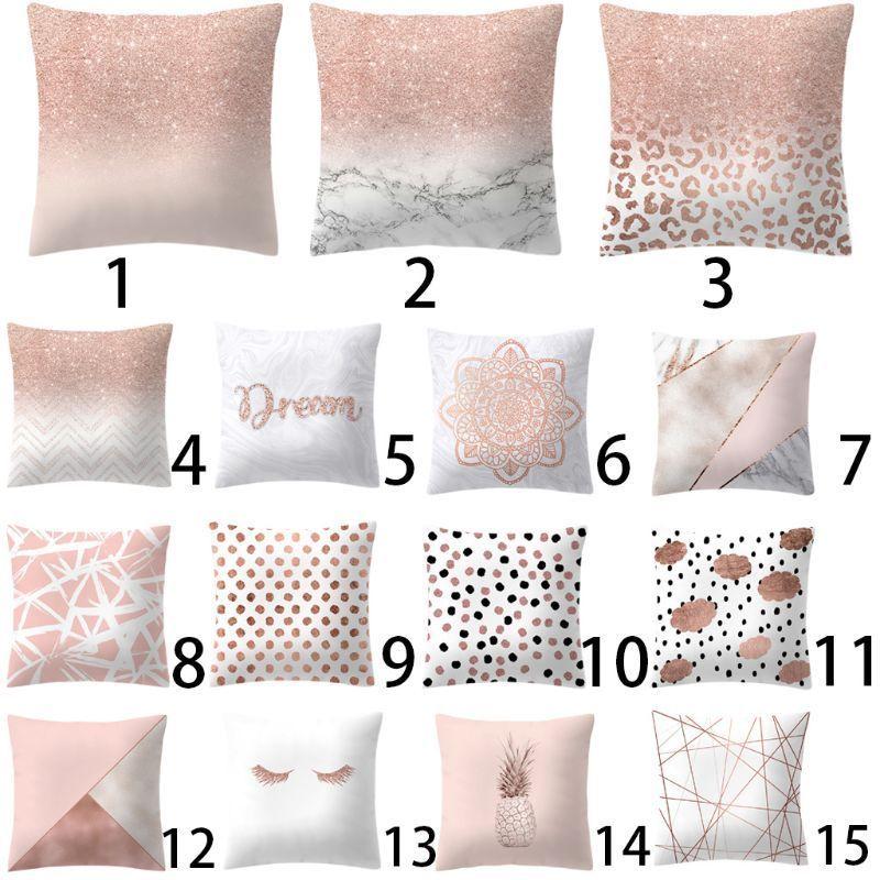 Elegant Rose Gold Geometric Pineapple Glitter Pillow Case For Chic And Trendy Living Spaces