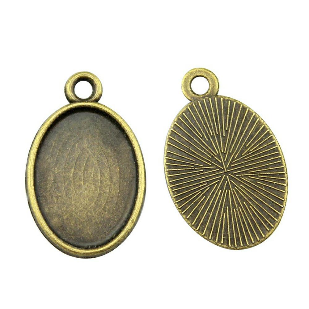 10pcs Fit 13x18mm Oval Glass Cabochon DIY Oval Cameo Cabochon Pendant Base Setting For DIY Jewelry Making