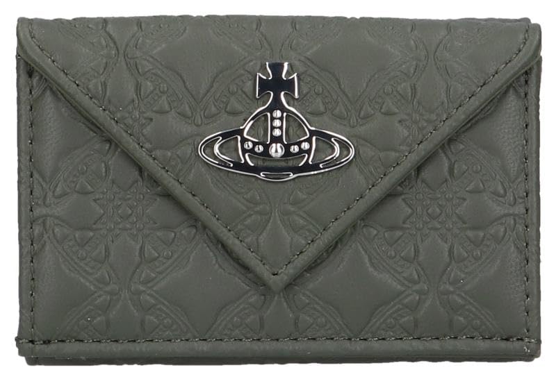 

Vivienne Westwood Embossed Nappa Envelope Billfold 5115002FW L003E M405 Green Tri-fold Wallet, [Used] зелений
