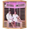 Sauna Corner Saunas for 2-3 Person 120V Indoor Canadian Hemlock, Customized