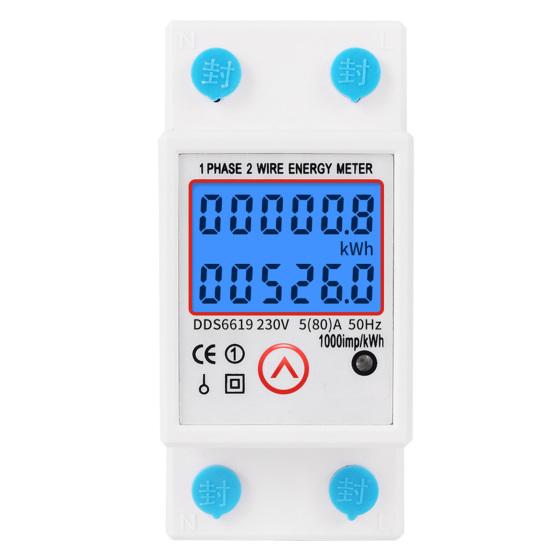 DDS6619-526L 230 V Resetowalny Jednofazowy Licznik Energii Elektrycznej Cyfrowy Wysoka Precyzja 50 Hz Praktyczna Energia Elektryczna