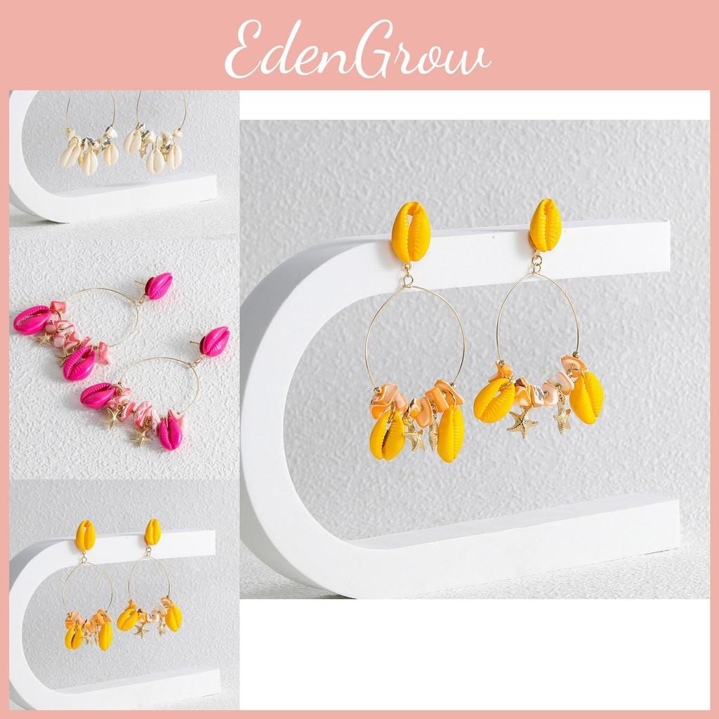 Creative And Trendy Womens Shell Earrings For Summer Geometric Alloy Design In Multi Colors