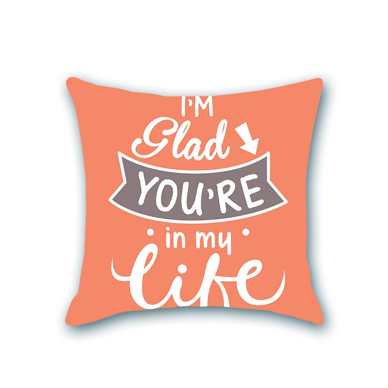 INS Style Faux Soft Throw Pillow Cover - Letter Print Home Decor for Sofa & Living Room