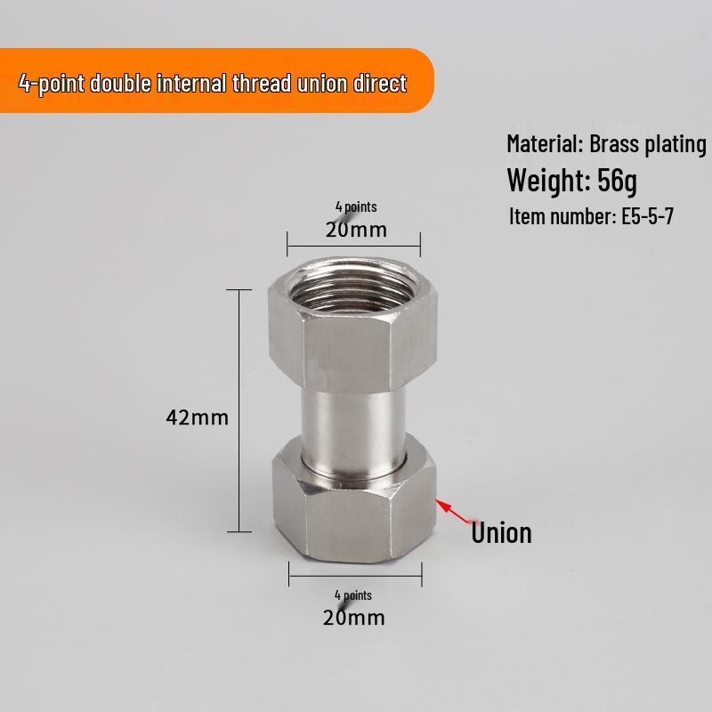 4-Point Dual Male Thread Antique Copper Pipe Extension Connector with Double Female Connection.
