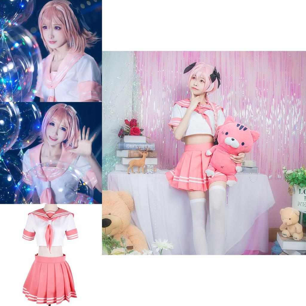 Vibrant Fgo Apocrypha Astolfo Cosplay Costume Stunning Pink School Uniform Outfit