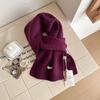 Gestrickter Schal Damen Wolle Winter Warme Schals Helles Einfarbiges Design Verdickter Schal Weicher Kaschmir-Pashmina Hals