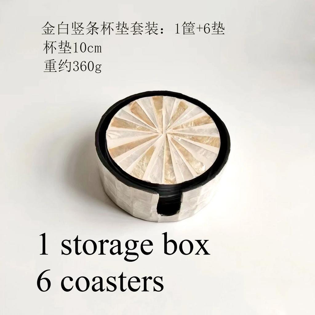 Handmade Shell Coaster Set Creative Colorful Insulation Placemat Light Luxury Natural Shell Tea Coaster Home Desktop Decoration