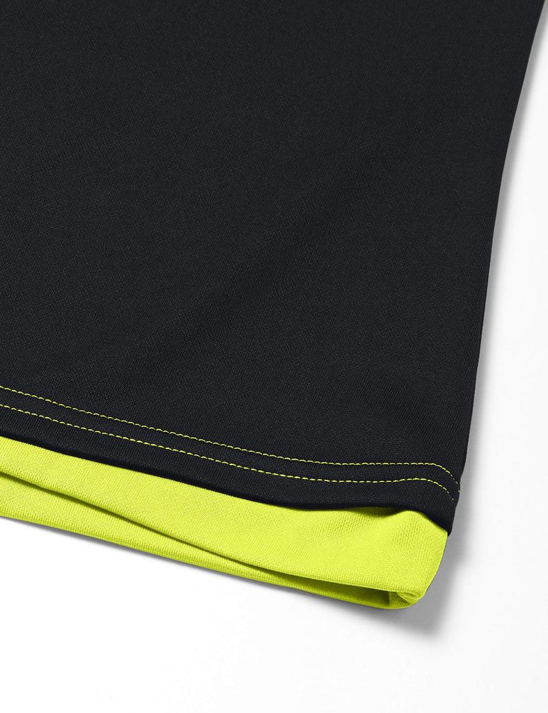 Mizuno Women's Volleyball Practice Cap Sleeve Shirt, V2MA8282, Size 94, Black X Lime Green, XL, Moisture-Wicking, Quick-Drying, Deodorizing, Game Wear