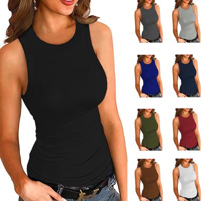 Summer Ladies Fashion Solid Color Sleeveless Tank Top