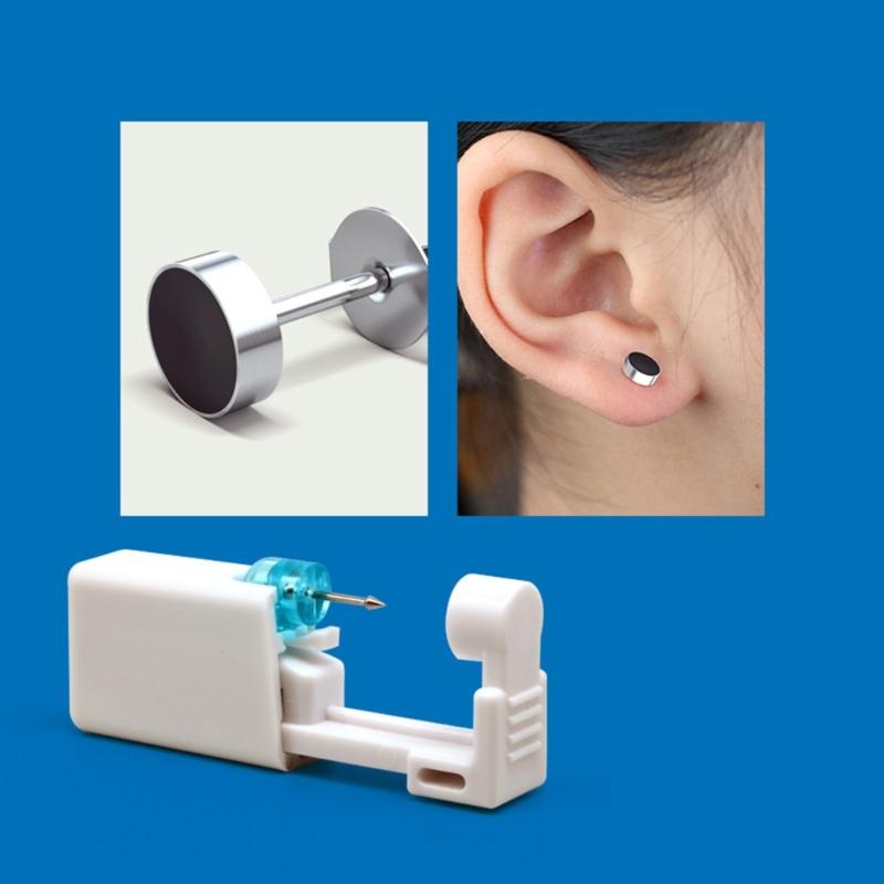 Convenient Portable Single Use Ear Stud Piercer for Home and Travel Ear Piercing Device Body Jewelry Piercing Tool