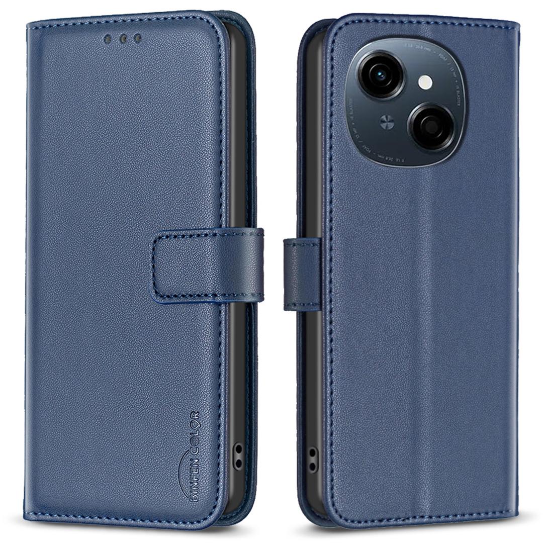 

BINFEN COLOR BF17 For TECNO Spark Go 2025/Spark Go 1/Pop 9 4G Case Wallet Folio Flip Leather Cover E