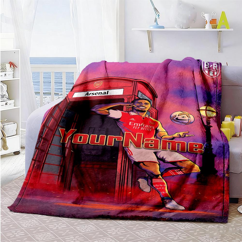 Arsenal Customize Your Name Blanket Cozy Customizable Blanket Ultra-Soft Great for Bedding Couch Livingroom Nap Ideal for All Seasons