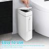 4.5L White Bathroom Trash Can with Toilet Brush Large Capacity Self Sealing Slim Bin Narrow Garbage Can Bathroom Accessories
