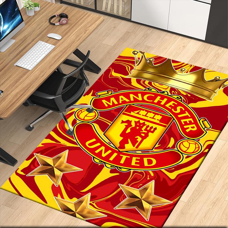 Manchester United Printed Carpet, for Office Chair Living Room Bedroom Kitchen Room Decor Gifts.