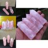 Elegant Pink Natural Rock Rose Quartz Crystal Point Healing Stone Obelisk Wand For Natural Health