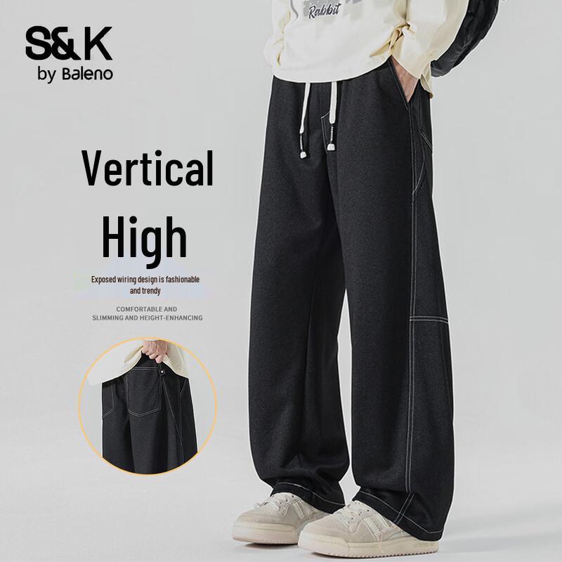 Baleno Men s S&K Relaxed Fit Straight-Leg Casual Trousers 3XL