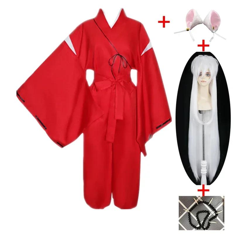 Anime Inuyasha Cosplay Costume Red Japanese
