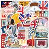 50-Piece London Series Graffiti Stickers: Creative, Waterproof Decals for Water Bottles, Luggage, and Decor.