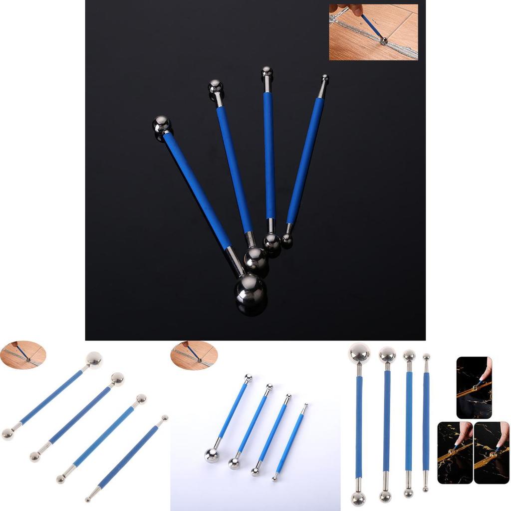 Double 4pcs Steel Pressed Ball Tile Grout Tool Repairing Stick Construction Seam