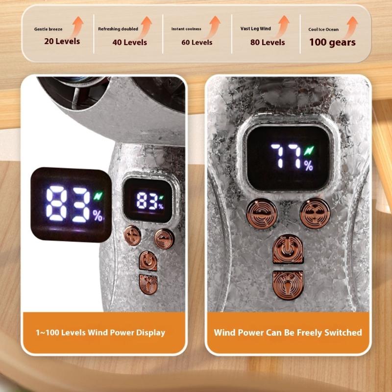 Portable Handheld Fan 100 Speed Cooling Fan Rechargeable Multifunction Travel Gift Cooling For Outdoor Travel Office Use