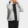 Adidas Solid Color Simple Letter Print Zip-Up Hoodie Jacket Unisex Tops Grey HM2683