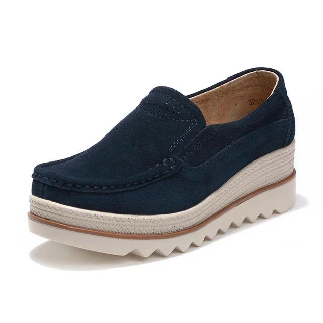 Autumn Women Platform Shoes Leather Suede Plush Slip On Sneakers Chaussure Woman Tassel Fringe Loafers Women shoesE027