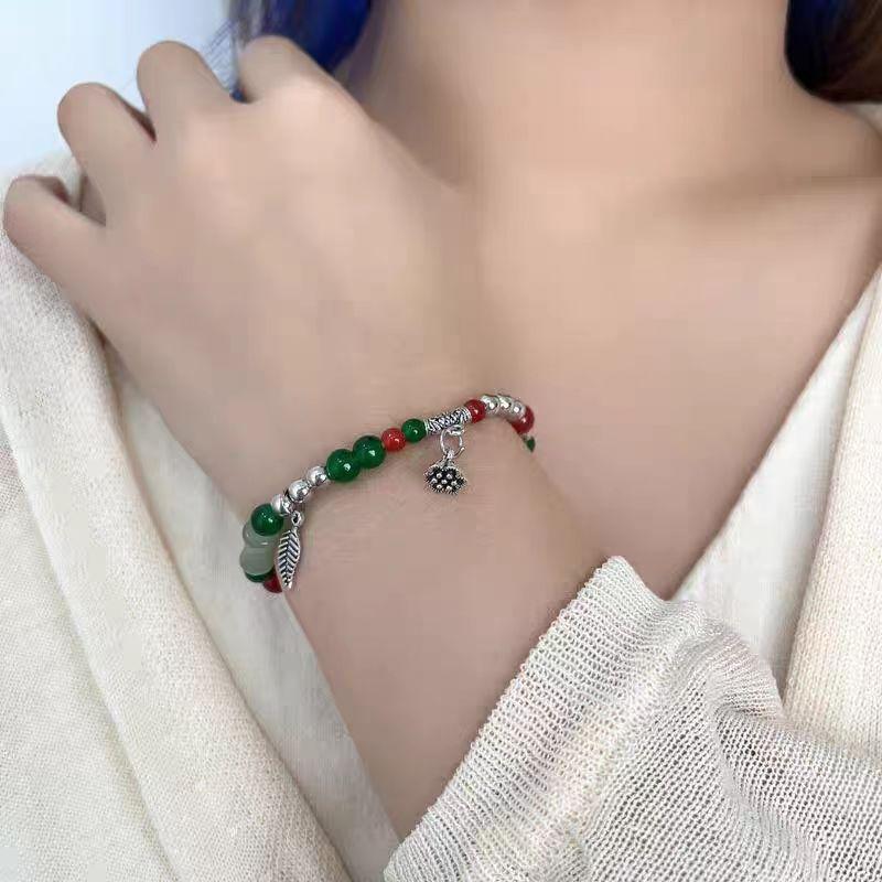 New Chinese Bracelet Girls Niche Design Sense Lotus Pod Beaded Ancient Style Bracelet Ethnic Style Jewelry
