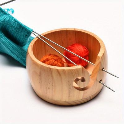 Wooden Yarn Bowl Crochet Organizer Storage Holder Non Slip Eco-friendly New Handmade DIY for Knitting Crochet Skeins