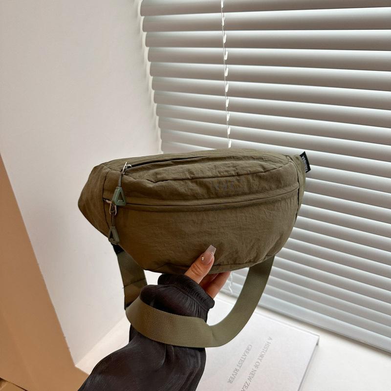 

2025 new ins Japanese retro breast bag solid color small bag versatile girl oblique durable satchel women waist bag women зелёный