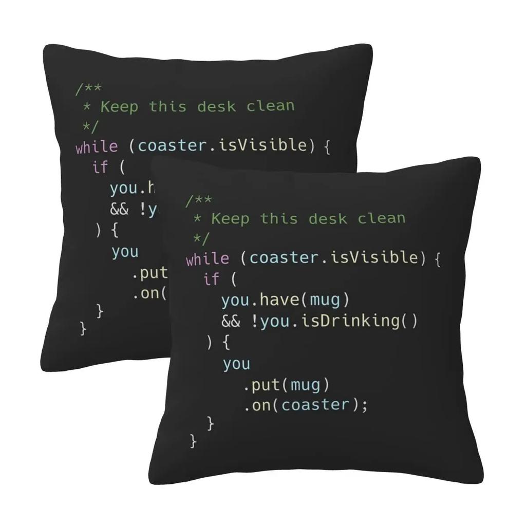The Perfect Coaster For Programmers 2 Pcs Square Pillowcase Pillow Cover Cushion Throw Pillow For Home Living Room