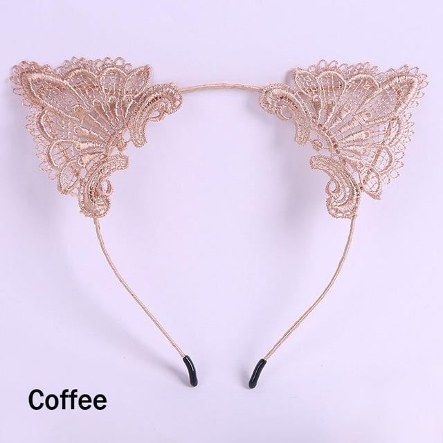 Lace Cat Ears Headband Kitten Cosplay  Accessories Pet Play