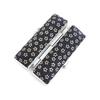 Traditional Craft Inden Seal Case for 13.5mm/15.0mm, C-34 Navy Inden Cherry Blossoms with Ink Pad, Deer Leather Lacquer Finish
