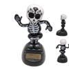 Creative Skeleton Skull Car Ornament Decoration Solar Energy Bobble Head Halloween Props Toys Car Interior Dashboard Decor