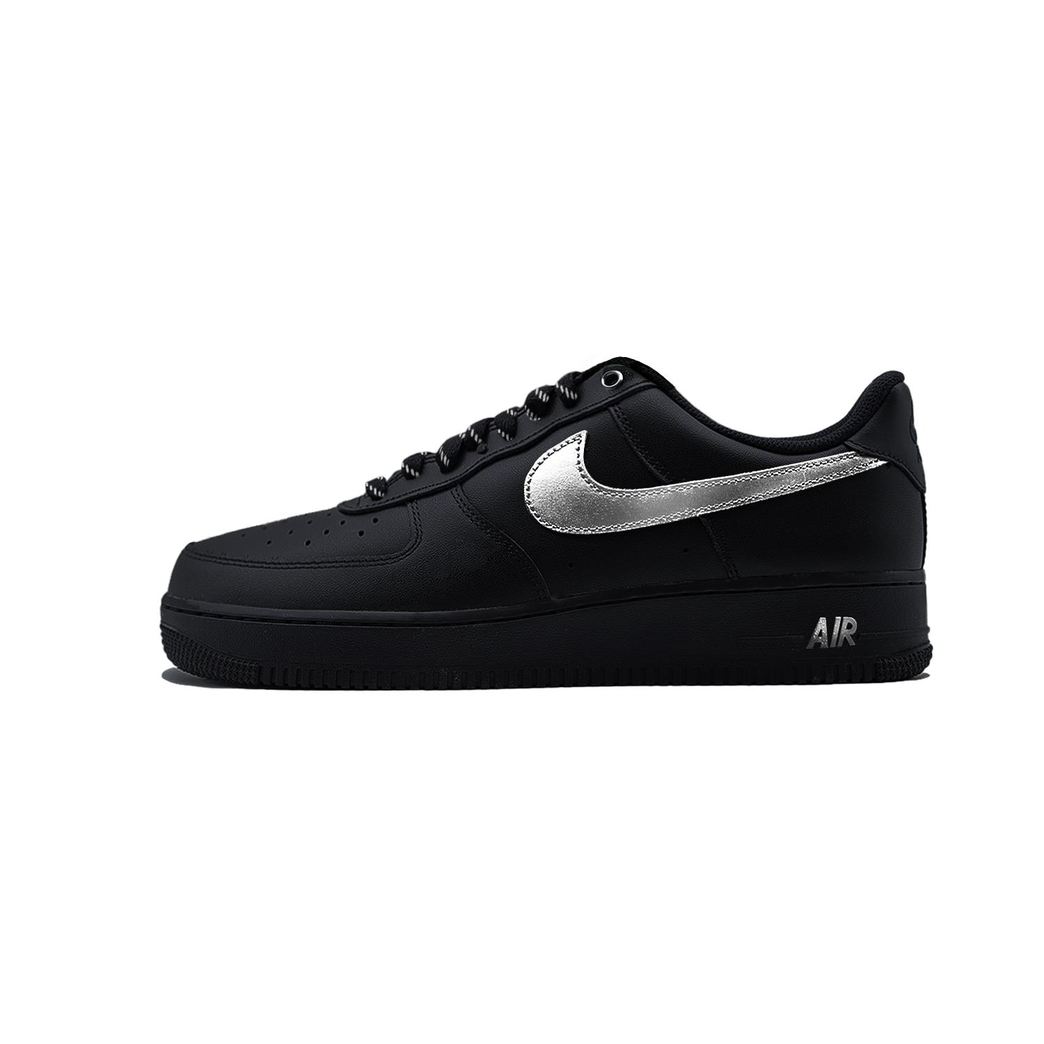 

Nike Air Force 1 Black Warrior, Silver Wing Starlight Abrasion Resistant Low top Skateboard Shoes Unisex Black Silver CW2288-001(Team830-) 35.5