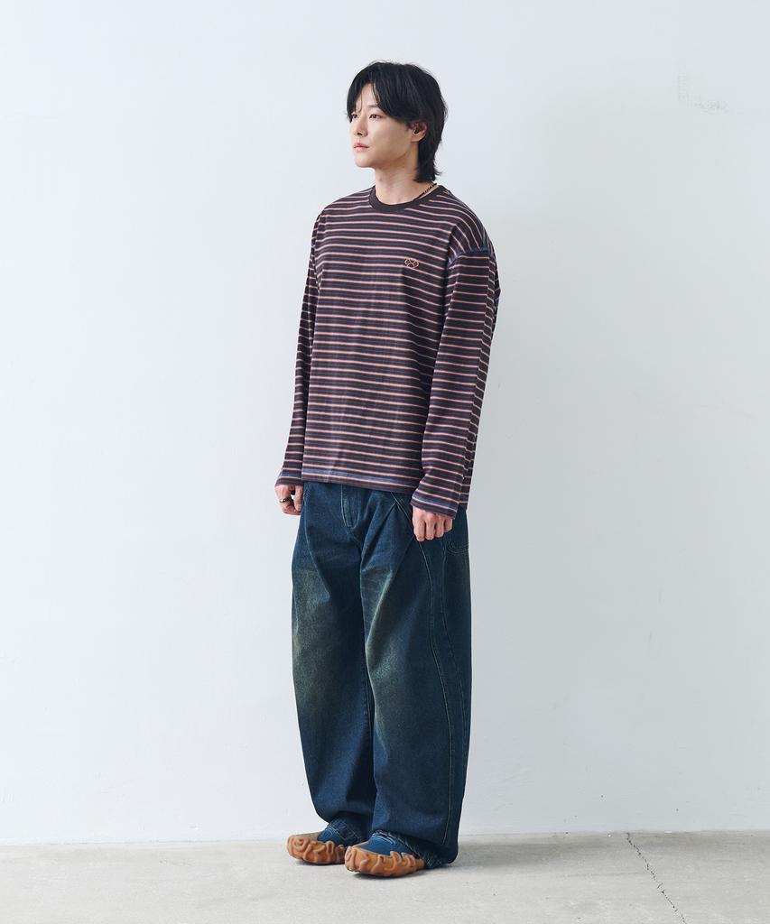 Nontai Stripe Long Sleeve T-Shirt (Charcoal)