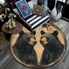 Black Bears Round Area Rug,Carpet Rug for Living Room Bedroom Sofa Playroom Decor,Non-slip Floor Mat