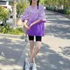 Summer Fashion Trend Simple and Versatile Round Neck Tie Dyed Gradient Chubby Mm Loose Casual Mid Length Oversize T-shirt