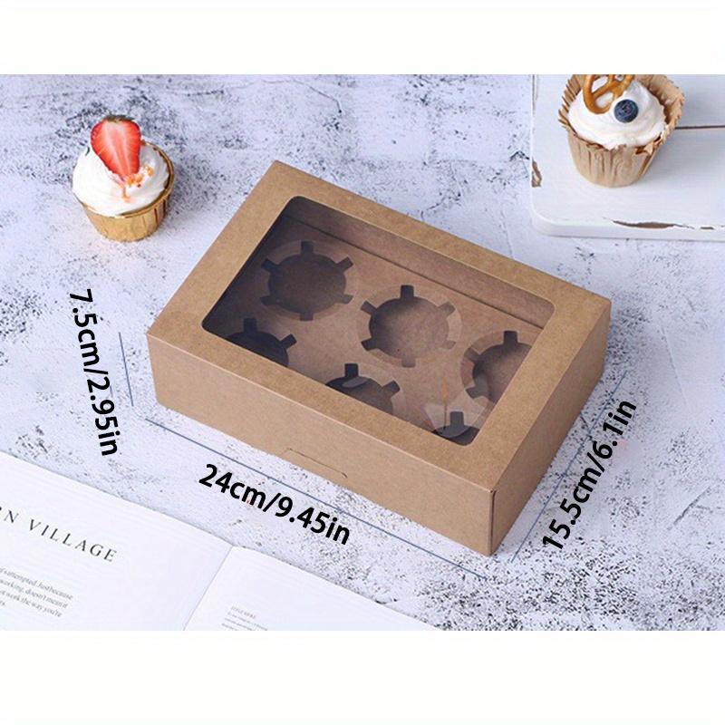 5PCS Paper Cupcake Packaging Boxes Transparent Window Containers Bread Boxes Pastry Racks Suitable for Cookies Snacks Desserts Daily Home Baking