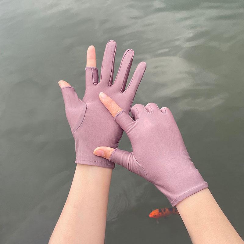 Damen Sonnenschutzhandschuhe ohne Finger: Spandex, Elastisch, Touchscreen-kompatibel, Perfekt für die Teeernte im Frühling bis Herbst und für den Außenbereich.