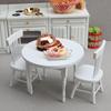 1/3Pcs 1:12 Mini Dollhouse Dining Table Chair Set Wooden Miniature Furniture for Dollhouse Micro Landscape Decor Kids Pretend Play Toy