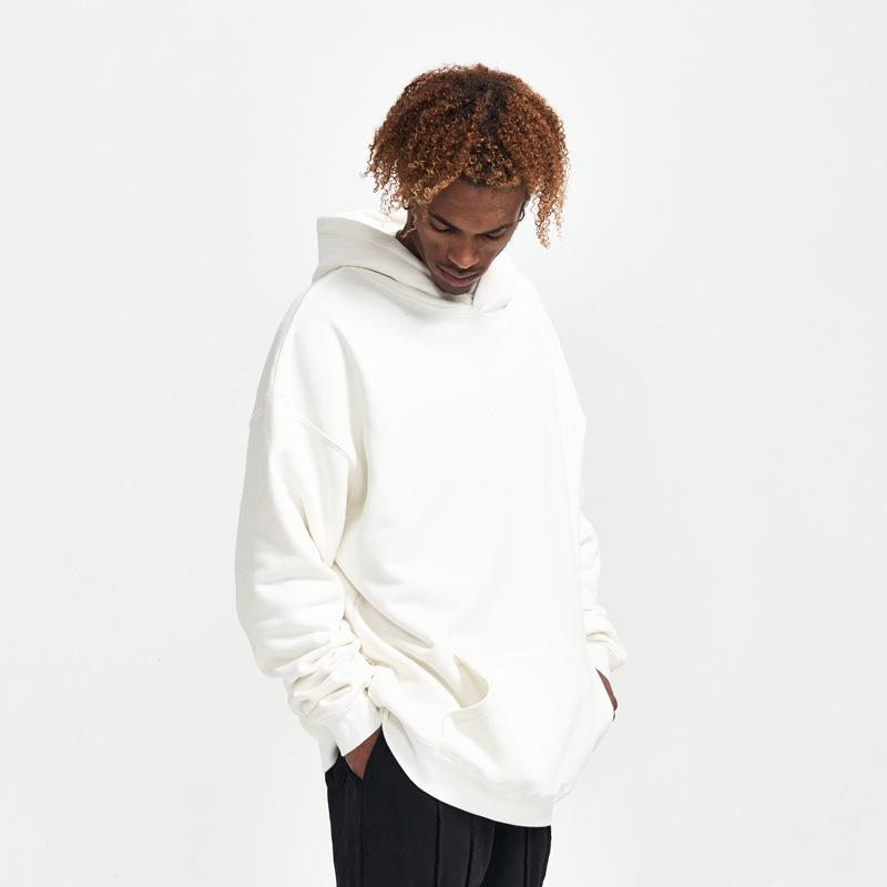 American Solid Color Velvet Hooded Sweatshirt for Men's Thick Loose Hooded Hoodie