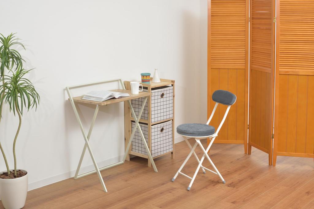 AZUMAYA Folding Desk White PT-780WH