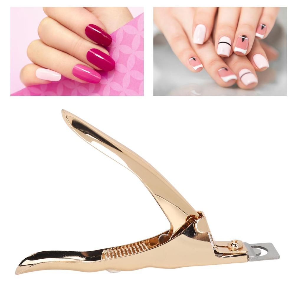 Gold Color Nail Tip Cutter Stainless Steel Acrylic Nail Clipper Fake Nail Trimmer  DIY Nail Art