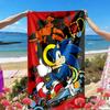 Sonic Print Beach Towel, Versatile Lightweight Absorbent Beach Towel for Pool Surf Yoga Bathroom, Perfect Birthday Holiday Gift