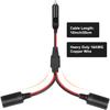 Extractme Car Cigarette Lighter Splitter Adapter Power Charger Port 16AWG 12/24V Plug Socket 2-Way Splitter with 15A Fuse